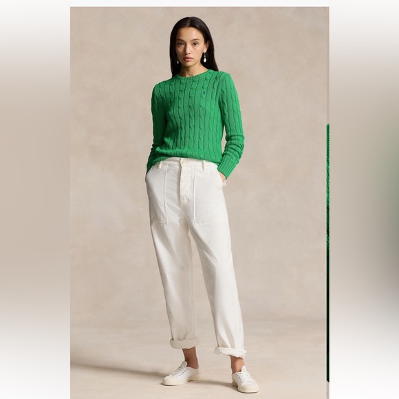 Ralph Lauren Green Cable Knit Sweater - Picture 4 of 6